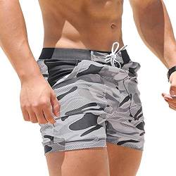 Badehose für Herren, Camouflage Tarnen Sport Shorts Badebekleidung Badeanzüge Grundlegende Long Eng Beach Surfing-Boxershorts Männer Freizeit Casual Schwimmer Slim Trunks Swimwear s XXL von Batnott