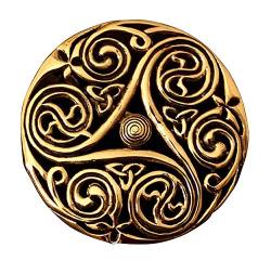 Battle-Merchant Keltische Brosche Triskele aus Bronze Mystische Brosche Wikinger Gewandschmuck Fibel LARP von Battle-Merchant