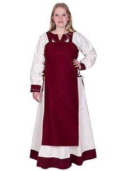 Battle-Merchant Mittelalter Überkleid Tinna Trägerkleid für Damen | Kleid Schürze mit Schnürung ärmellos Baumwolle Kostüm | LARP Wikinger Tinna (as3, Alpha, xx_l, Regular, Regular, Weinrot) von Battle-Merchant