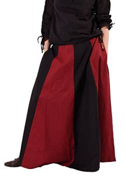 Battle-Merchant Mittelalterlicher Rock Damen Baumwolle | bodenlang und weit ausgestellt in div Farben S-XXL | Mittelalter LARP Kleidung Magd Wikinger (Schwarz/Rot, S) von Battle-Merchant