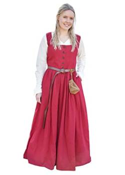 Battle-Merchant ärmelloses Mittelalter Kleid Lene für Damen | Trägerkleid Bauernkleid Überkleid Mieder | Baumwolle | Rot, Gr. S von Battle-Merchant