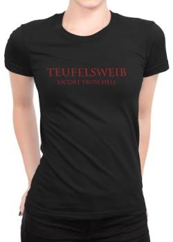 Girlie-Shirt Teufelsweib Escort from Hell, Gr. S - Mittelalter, Gothic, Wikinger, Hexe von Battle-Merchant