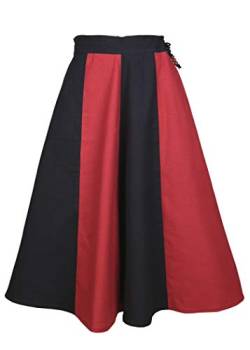 Mittelalter Rock für Mädchen Lucia aus Baumwolle - Gewand Kinderkostüm Mittelalterliche Kleidung Wikinger (schwarz/rot, 146) von Battle-Merchant