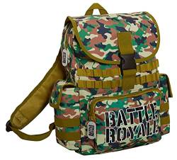 Battle Royale Offizieller Rucksack für Schulanfang, Jungen, groß, Camouflage-Rucksack, Camping, Pfadfinder/Jungendliche, Kinder, Reisen, Schulanfang, Gaming-Tasche mit Flaschenhaltern, Gamer Satchel von Battle Royale