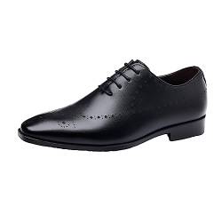 Battnot-Herren Anzugschuhe Oxford Schwarz Braun, Männer Lederschuhe Business Modern Schnüren Hochzeitsschuhe Derby Schnürschuhe rutschfeste Atmungsaktiv Smoking Halbschuhe Männlichen Spitzschuhe von Battnot-Herren