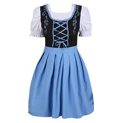 Battnot Dirndl Damen midi Trachtenkleid Damen Trachtenrock Trachtenmode Kleid Dirndlbluse für Oktoberfest Damen Mini Dirndl Große Größen Kleider Oktoberfest für Festlich Party von Battnot