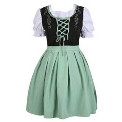 Battnot Dirndl Damen midi Trachtenkleid Damen Trachtenrock Trachtenmode Kleid Dirndlbluse für Oktoberfest Damen Mini Dirndl Große Größen Kleider Oktoberfest für Festlich Party von Battnot