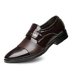 Battnot Herren Anzugschuhe Schwarz Hell Lederschuhe Braun Oxford, Männer Business Hochzeit Derby rutschfeste Smoking Halbschuhe Männlichen Spitzschuhe Freizeitschuhe Fußschuhen Elegant Formal 39-44 von Battnot