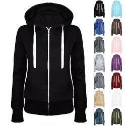 Battnot Hoodie Damen Sweatshirt mit Kapuze Jacke Damen Sweatjacke Hoodie Sweatshirt Oberteile Damen Pullover Kapuzenpullover Pulli mit Reissverschluss Einfarbig Full Zip Kapuzenpullover Kapuzenjacke von Battnot