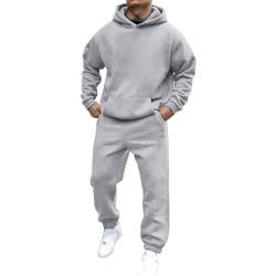 Battnot Jogginganzug Herren Sportbekleidung Trainingsanzug Herren Einfarbig Hoodie Mit Kapuze Langarm Mit Taschen Hausanzug 2-Teilig Kapuzenpullover Jogginghose Jogginganzug Set Klassisch Sportanzug von Battnot