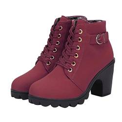 Battnot Stiefeletten für Damen Herbst Winter Klassische Kurz Stiefel Winter Schuhe mit Absatz Kurze Stiefel Damen Stiefeletten Blockabsatz Freizeitschuhe rutschfest Abend Party Braut Schuhe von Battnot