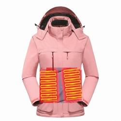 Beheizbare Jacke Damen Elektrische Beheizte Jacke mit 3 Einstellbar Temperatur Warme Jacke USB Heizjacke Funktionsjacke Winddicht Outdoorjacke für Outdoor Motorrad Wandern Skifahren Jagd Camping von Battnot