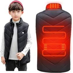 Beheizbare Weste Kinder Elektrische beheizte Winterjacke for Kinder, USB-beheizte Kinderjacke, intelligenter beheizter Mantel, elektrische Körperwärmerweste, elektrische Heizweste von Battnot