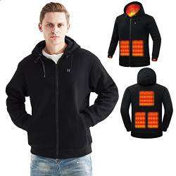 Beheizte Jacken Herren Winterjacke Elektrische Heizjacke Beheizbare Jacke Wasserdicht Winddicht USB Lade Heizung Kapuzenjacke Softshelljacke Heizmantel Winterjacke für Outdoor Camping Skifahren von Battnot