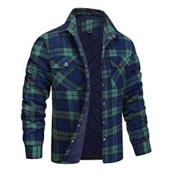 Hemdjacke Herren Kariert Warm Wattiert Jacke Abnehmbare Kapuze Holzfällerhemd Atmungsaktiv Dicke Hemden Vintage Plaid Freizeitjacke Kapuzenhemd Lässige Outdoor Kariertes Hemd von Battnot