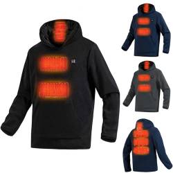 Hoodie Sweatshirt Herren Damen Beheizbare Pullover mit Kapuzenjacke Winter Warm Heizmantel Beheizbare Sweatshirt mit Kapuze USB Elektrisch Jacke Beheizbare Hoodie Damen Beheizbare Pullover Herren von Battnot