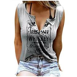 Smooth As Tennessee Whiskey Sweet As Strawberry Wine Shirt Ringloch ärmellos sexy V-Ausschnitt Tank Tops Damen Country Music Tee Sommer Sexy Tank Tops für Frauen T-Shirts Basic Shirts von Battnot