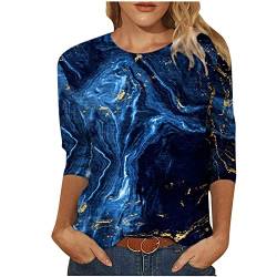 T-Shirt Damen 3/4 arm Festlich Tunika Pailletten Druck T-Shirt 3/4 Arm Oberteile Große Größen Abend Party Langarm Gold Damenbluse Bluse Langarmshirt T-Shirt Bluse Damen T-Shirt Oberteile von Battnot