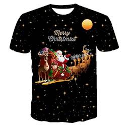 Weihnachten Herren T-Shirt Geschenke Männer WeihnachtsShirt Sankt EL Pullover Weihnachtsmann Cosplay Kostüm Streetwear Geschenk Idee 2022 Weihnachten Xma Weihnachts T-Shirt Herren von Battnot