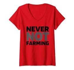 Damen Bauer Landwirtschaft - Bauernhof Landwirt T-Shirt mit V-Ausschnitt von Bauer Geschenke & Ideen