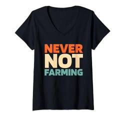 Damen Retro Bauer Landwirtschaft - Bauernhof Vintage Landwirt T-Shirt mit V-Ausschnitt von Bauer Geschenke & Ideen