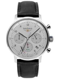 Bauhaus Herrenuhr Solar Chronograph mit Lederband 2086-1 von Bauhaus