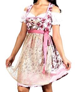 Bavarian Clothes Dirndl kurz midi rosa Größe 40 mit weißer Dirndlbluse und Dirndlschürze von Bavarian Clothes