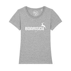 Bavariashop Bayerisches Damen T-Shirt Boarisch - XL - grau meliert von Bavariashop