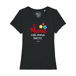 Bavariashop Bayerisches Damen T-Shirt D' Mama hod imma recht - S - schwarz von Bavariashop