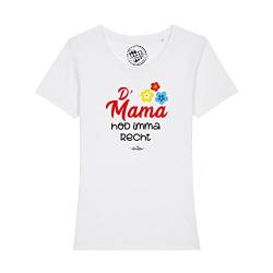 Bavariashop Bayerisches Damen T-Shirt D' Mama hod imma recht - S - weiß von Bavariashop