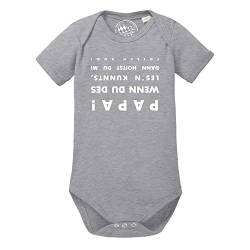 Bavariashop bayerischer Baby Body mit Spruch falsch rum - 62 - grau - lustiger Baby-Strampler von Bavariashop