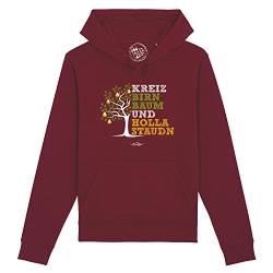 Bavariashop bayerischer Herren Hoodie Kreizbirnbaum, Kapuzenpullover mit Spruch, Sweatshirt - XXL - weinrot von Bavariashop