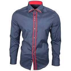Baxboy Herren Hemd Bügelleicht Kentkragen Hemden Slim Fit Anzug mit Kontrasten Farbe B-503, Farbe:Anthrazit, Größe:M von Baxboy