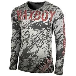 Baxboy Herren Longsleeve T-Shirt Moderner Männer Langarmshirt Langarm Sweatshirt 701, Farbe:Anthrazit, Größe:L von Baxboy