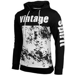 Baxboy Herren Pullover Hoodie Sweatjacke Longsleeve Sweatshirt Jacke Langarm Kapuzenpullover Hoody Sweater 603, Farbe:Schwarz, Größe:M von Baxboy