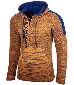 Baxboy Herren Strick-Pullover Kapuzenpullover Moderne Männer Pulli Grobstrick Strickjacke Winter-Freizeit-Jacke B-290, Farbe:Camel, Größe:2XL von Baxboy