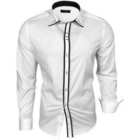 Baxboy Langarmhemd Baxboy Herren Hemd Kentkragen Hemden Slim Fit mit Kontrasten Farbe von Baxboy