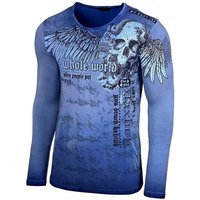 Baxboy Longshirt BAXBOY Herren Rundhals Longsleeve Langarmshirt Aufdruck Washed 709 von Baxboy