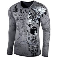 Baxboy Longshirt Baxboy Herren Longsleeve All Over Plakativer Front & Back Print 708 von Baxboy