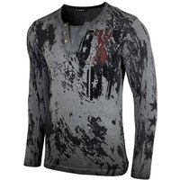 Baxboy Longshirt Baxboy Langarmshirt mit trendigem All-Over Logo-Print mit Knopfleiste von Baxboy