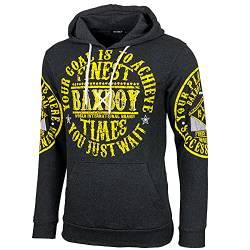 Baxboy Slim fit Herren Pullover Hoodie Sweatshirt Longsleeve Sweatshirt Jacke Langarm Kapuzenpullover Hoody Sweater 950, Farbe:Anthrazit, Größe:L von Baxboy