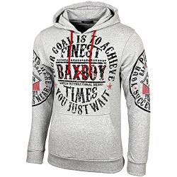 Baxboy Slim fit Herren Pullover Hoodie Sweatshirt Longsleeve Sweatshirt Jacke Langarm Kapuzenpullover Hoody Sweater 950, Farbe:Grau, Größe:L von Baxboy