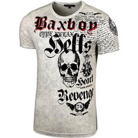 Baxboy T-Shirt Baxboy T-Shirt Oil Washed Totenkopf mit All-Over Print von Baxboy