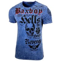 Baxboy T-Shirt Baxboy T-Shirt Oil Washed Totenkopf mit All-Over Print von Baxboy