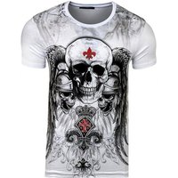 Baxboy T-Shirt Baxboy T-Shirt mit stylischem Totenkopf-Print mit Strasssteinen 2308 von Baxboy