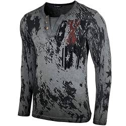 Herren Longsleeve T-Shirt Moderner Männer Langarmshirt Langarm Sweatshirt 702, Farbe:Anthrazit, Größe:L von Baxboy