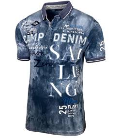 Herren Poloshirt Verwaschen Kurzarm Polo T-Shirt Slim Fit Design Fashion Top Print Batik Shirt 150, Farbe:Grau, Größe:M von Baxboy
