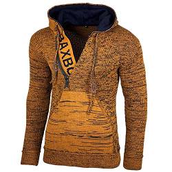 Kapuzenjacke Herren Winter Top Kapuzenpullover Reißverschluss Pulli Sweatshirt Jacke BB-277 Neu, Farbe:Camel, Größe:L von Baxboy