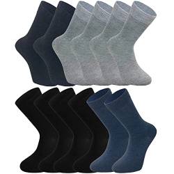 Socken Herren und Damen 12-Paar Pack, Komfort Business Socken, Atmungsaktive Baumwollsocken, Freizeitsocken Schwarz,Grau,Blau 39-42 | 43-46, Farbe:12 Paar | Schwarz/Grau/Anthrazit/Blau, Größe:43-46 von Baxboy