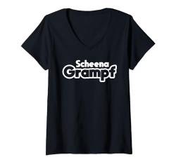 Scheena Grampf - Trachtenhemd Boarisch Bayrisch T-Shirt mit V-Ausschnitt von Bayerische Geschenkideen Dialekt Bayern Sprüche